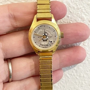Vintage NASA Space Watch Gold Band Stainless steel Dust Proof NOT TESTED - Picture 1 of 9