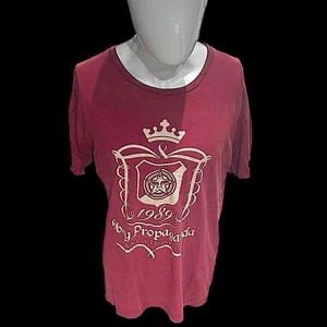 Obey Propaganda Graphic Print T-Shirt Mens Short Sleeve Size Large Salmon Color - Picture 1 of 11