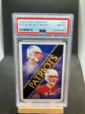 Tom Brady 2000 Fleer Tradition ROOKIE CARD RC #352 PSA 8 NM-MT Patriots 👀🐐🏈🔥 - Image 1 of 2