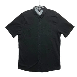 Volcom Modern Fit Short Sleeve Button Up Shirt Black Mens Size L GUC - Picture 1 of 11