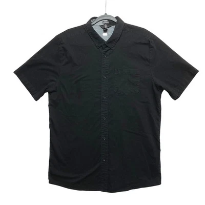 Volcom Modern Fit Short Sleeve Button Up Shirt Black Mens Size L GUC - Image 1 of 4
