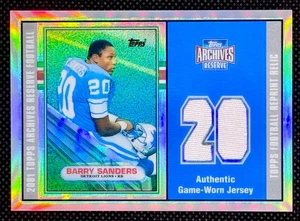 2001 Topps Archives Reserve #BS BARRY SANDERS Rookie Reprint GW Jersey Refractor - Picture 1 of 2