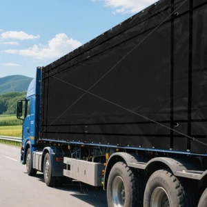 Telone da carico nero telone per camion resistente impermeabile telone per camion - Foto 1 di 12