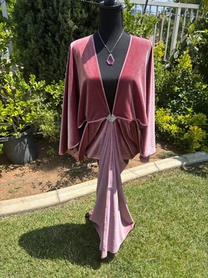 1920's, costume, velvet, cocoon dress, rhinestone headpiece, one size fits most — 第 1/4 张图片