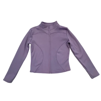 Chaqueta atlética estilo buceo con cremallera completa 3XL forrada de lana púrpura suave a la mantequilla para mujer Foto 1 de 4