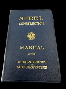 Steel Construction Manual 5th Edition 1956 AISC Vintage Engineering Book - Foto 1 di 12