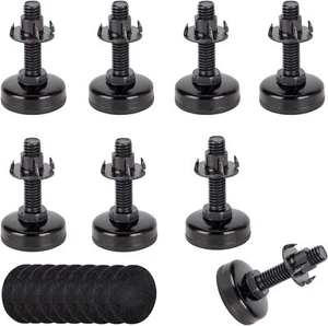 Heavy Duty Furniture Levelers 8 Pack 3/8-16 Threaded Leveling Feet Adjustabl - Picture 1 of 4