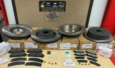 Toyota Highlander 2014-2019 OEM genuino kit de rotores delanteros y traseros, almohadillas y cuñas Foto 1 de 4