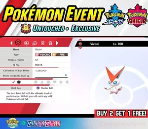 Shiny Victini SELTEN 6IV Glitch Event | Pokemon Schwert & Schild Heimkompatibel - Bild 1 von 5