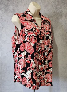 Top de cachemira Van Heusen Studio sin mangas con cuello abotonado talla XL - Imagen 1 de 10