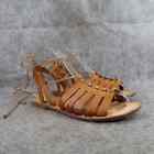 Indigo Rd Shoes Womens 7 Sandals Gladiator Strappy Ankle Tie Brown Casual Flats