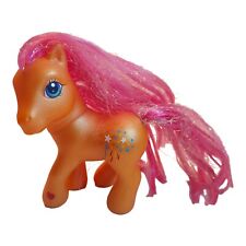 My Little Pony Orange  Brushable Glitter Pink Hair Pink Tail 5" Tall Vintage 