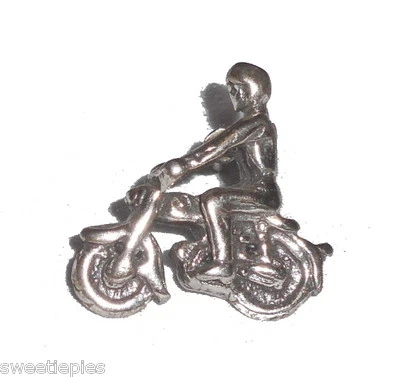 Lapel Pin - Tie Tack, 925-Sterling-Silver Biker Cyclist Scooter Bike Motorcycle - Image 1 of 4