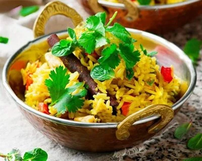 Stainless Steel & Copper Food Serving Wok, serving Dish 500 ML Hotel & Home Use - Image 1 of 4