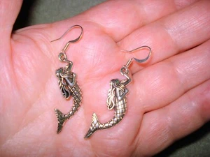 2" Ohrhänger versilbert schöne Meerjungfrau Ohrbügel Ohrringe - Bild 1 von 4