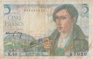 France 5 Francs 2.6.1943 Circulated Banknote Pick P 98 - Picture 1 of 2