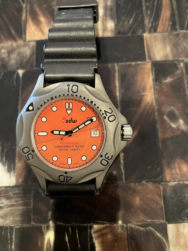 Very Rare Titanium SDW HYPERBAR 12000m/39600ft Quartz Watch Needs Crown Repair ! - Image 1 of 4