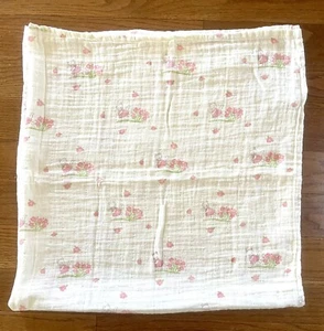 Bunnies by the Bay Swaddling Blanket Cotton Muslin Pink Cat Kitten 42" x 42" - Picture 1 of 4
