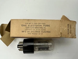 Sylvania USN CHS 6SN7WGTA - 10/57 - KOSTENLOSER VERSAND - Bild 1 von 2