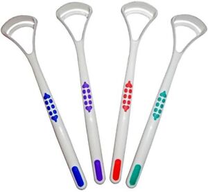 2 pc Soft Tongue scraper cleaner brush handle floss tounge cure bacteria 