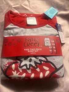 2Pc Falls Creek Sleepwear Llama Smow Theme PJ Set Long Sleeve Top/Pant -L 10/12 - Picture 1 of 6
