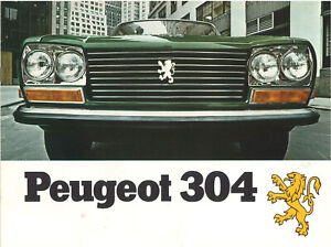 Catalogue prospekt brochure Peugeot 304 berline et break 1972 USA