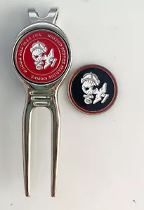 Herramienta de reparación de clip de cinturón de golf Divot marca magnética plata cuerpo de marines de EE. UU. - Imagen 1 de 2