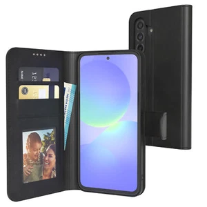 Etui na telefon ze sztucznej skóry do Samsung Galaxy A36 Etui składane Flip Cover Czarne - Zdjęcie 1 z 7