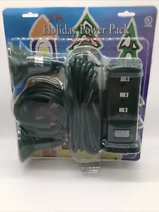 3 Piece Holiday Power Pack 1 Power Stake W/3 Outlets & 2 Floodlight Holders - Picture 1 of 12