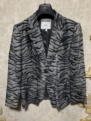 Vintage Moschino Jeans Zebra/Tiger Print Blazer Jacket Size US12 UK16 - Image 1 of 4