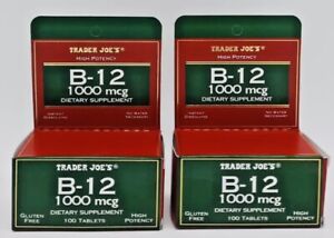 2 x Trader Joe's High Potency Under The Tongue B-12 1000 mcg Dietary Supplement
