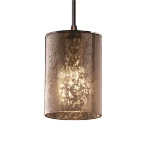 Justice Design Fusion Mini 1-LT Pendant, Flat, Merc/BZ - FSN-8815-10-MROR-DBRZ - Picture 1 of 1