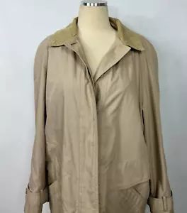 VTG London Fog Trench Coat Belted Removable Lining Beige Women's 14 Regular Nice - Picture 1 of 11