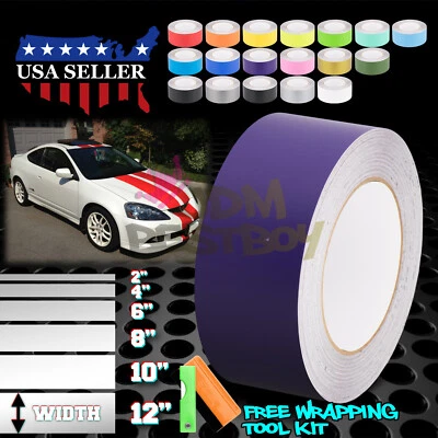 Matte Color Racing Stripes Vinyl Wrap Decals For Acura RSX Stripe 10FT / 20FT - Image 1 of 4