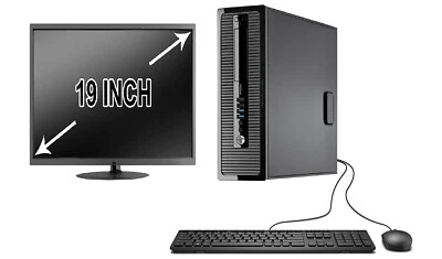 HP Desktop with 19" LCD Windows 10 Intel Dual Core 250GB Wi-Fi 8GB Desktop - Image 1 of 4