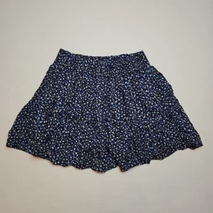 Gap Kids Girls Layered Ruffle Floral Knit Black Blue White Skort Skirt Size M - Picture 1 of 4