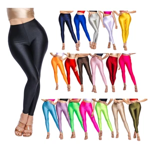 Glänzende Damen-Leggings mit hoher Taille – 14 leuchtende Farben - Bild 1 von 97