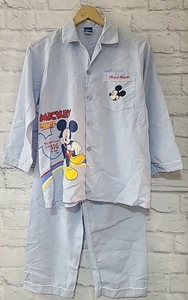 Disney Cool Planet Mickey Mouse Pajama Set Youth XL Light Blue White Sleepwear - Picture 1 of 8