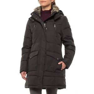 Pajar Tory Faux Fur Collar Down Parka Jacket 550+ Fill Black Womens Size Large - Picture 1 of 2
