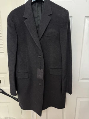$4000 Prada Men’s Wool Overcoat Dark Grey Size US40R IT50 - Image 1 of 4