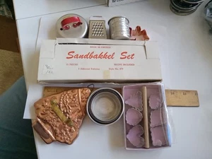 Vintage Sandbakkel Set, Mini Cookie Cutters, Cup Lot - Picture 1 of 15