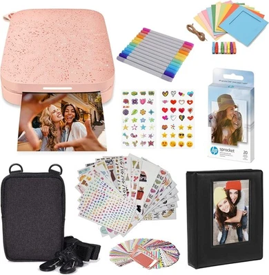 HP Sprocket Portable 2x3 inch Instant Colour Photo Printer (Blush Pink) Starter - Image 1 of 4