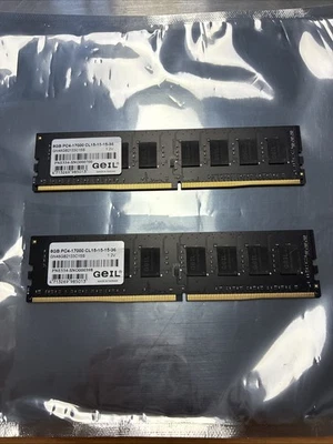 Geil 16GB (2x8GB) PC4-17000 DIMM Memory RAM GN48GB2133C15S CL15-15-15-36 - Image 1 of 3