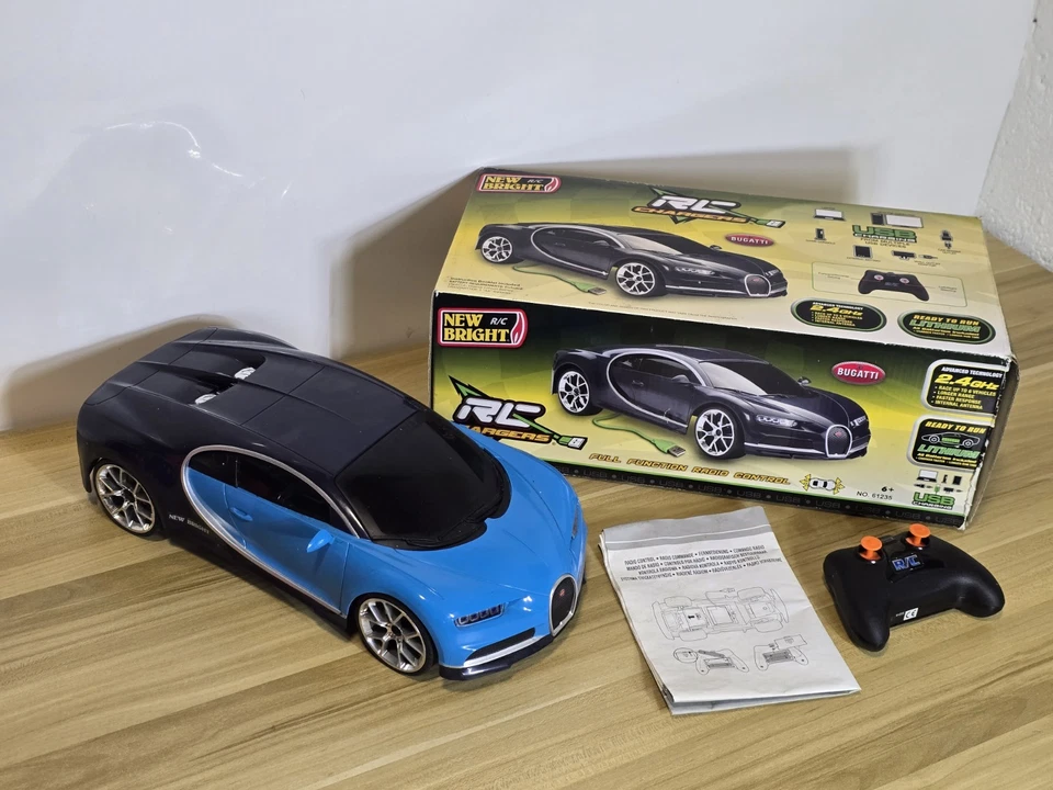 New Bright RC Radio Control Bugatti Model Toy Car With Remote Control. USB Power - Image 1 of 4