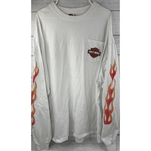 Vintage Y2K Harley Davidson Dallas Texas Long Sleeve T-Shirt Flames Size 3XL - Picture 1 of 7