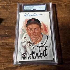 Hal Newhouser Autographed Perez Steele Postcard PSA Slabbed HOF Tigers Signed - Picture 1 of 2