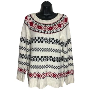 Talbots Sweater Womens M Petite Fair Isle Classic Preppy Nordic Cozy Wool Blend - Picture 1 of 10