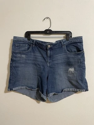 Pantalones cortos Jessica Simpson para mujer de mezclilla ácida lavados con detalles deshilachados talla 22w Foto 1 de 4