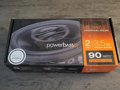 PowerBass S-3502 3.5” 90 Watt 2 Way Coaxial Car Door Shelf Speakers - Image 1 of 3
