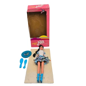 Vintage Western Fun Nia Brunette 1989 Barbie Doll 9933 Cowgirl Open Box Mattel - Picture 1 of 12